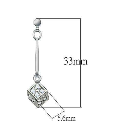 Alamode Rhodium White Metal Earrings with Top Grade Crystal in Clear - Alamode - Flyclothing LLC