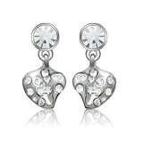 Alamode Rhodium White Metal Earrings with Top Grade Crystal in Clear - Alamode - Flyclothing LLC
