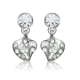 Alamode Rhodium White Metal Earrings with Top Grade Crystal in Clear - Alamode - Flyclothing LLC