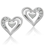 Alamode Rhodium White Metal Earrings with Top Grade Crystal in Clear - Alamode - Flyclothing LLC
