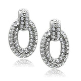 Alamode Rhodium White Metal Earrings with Top Grade Crystal in Clear - Alamode - Flyclothing LLC