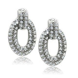 Alamode Rhodium White Metal Earrings with Top Grade Crystal in Clear - Alamode - Flyclothing LLC