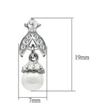 Alamode Rhodium White Metal Earrings with Synthetic Pearl in White - Alamode - Flyclothing LLC