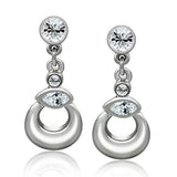 Alamode Rhodium White Metal Earrings with Top Grade Crystal in Clear - Alamode - Flyclothing LLC
