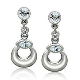 Alamode Rhodium White Metal Earrings with Top Grade Crystal in Clear - Alamode - Flyclothing LLC