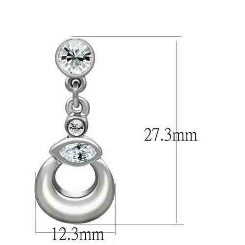 Alamode Rhodium White Metal Earrings with Top Grade Crystal in Clear - Alamode - Flyclothing LLC