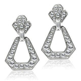 Alamode Rhodium White Metal Earrings with Top Grade Crystal in Clear - Alamode - Flyclothing LLC