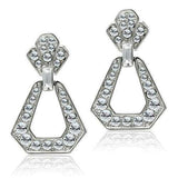 Alamode Rhodium White Metal Earrings with Top Grade Crystal in Clear - Alamode - Flyclothing LLC