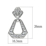 Alamode Rhodium White Metal Earrings with Top Grade Crystal in Clear - Alamode - Flyclothing LLC