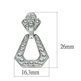 Alamode Rhodium White Metal Earrings with Top Grade Crystal in Clear - Alamode - Flyclothing LLC