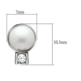 Alamode Rhodium White Metal Earrings with Synthetic Pearl in White - Alamode - Flyclothing LLC