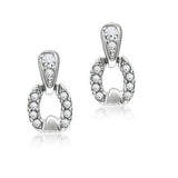 Alamode Rhodium White Metal Earrings with Top Grade Crystal in Clear - Alamode - Flyclothing LLC