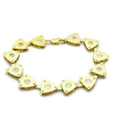 Alamode Matte Gold & Gold Brass Bracelet with AAA Grade CZ in Clear - Alamode - Flyclothing LLC