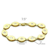 Alamode Matte Gold & Gold Brass Bracelet with AAA Grade CZ in Clear - Alamode - Flyclothing LLC