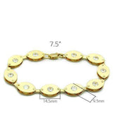 Alamode Matte Gold & Gold Brass Bracelet with AAA Grade CZ in Clear - Alamode - Flyclothing LLC