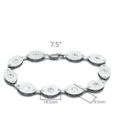 Alamode Matte Rhodium & Rhodium Brass Bracelet with AAA Grade CZ in Clear - Alamode - Flyclothing LLC