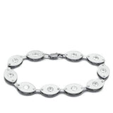 Alamode Matte Rhodium & Rhodium Brass Bracelet with AAA Grade CZ in Clear - Alamode - Flyclothing LLC