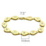 Alamode Matte Gold & Gold Brass Bracelet with AAA Grade CZ in Clear - Alamode - Flyclothing LLC