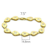 Alamode Matte Gold & Gold Brass Bracelet with AAA Grade CZ in Clear - Alamode - Flyclothing LLC
