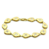 Alamode Matte Gold & Gold Brass Bracelet with AAA Grade CZ in Clear - Alamode - Flyclothing LLC