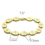 Alamode Matte Gold & Gold Brass Bracelet with AAA Grade CZ in Clear - Alamode - Flyclothing LLC