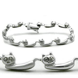 Alamode Matte Rhodium & Rhodium Brass Bracelet with No Stone - Alamode - Flyclothing LLC