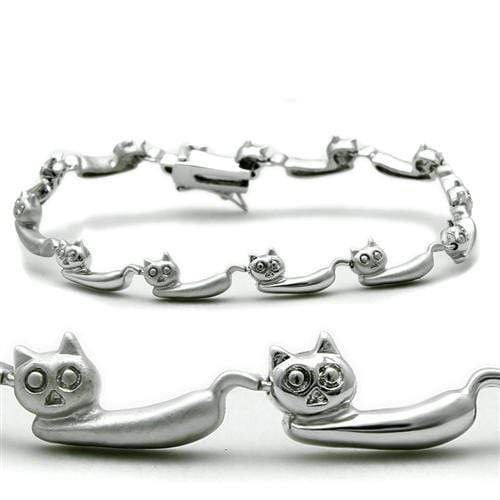 Alamode Matte Rhodium & Rhodium Brass Bracelet with No Stone - Alamode - Flyclothing LLC