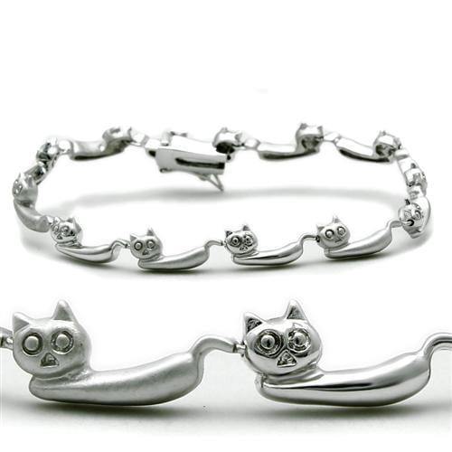 Alamode Matte Rhodium & Rhodium Brass Bracelet with No Stone - Alamode