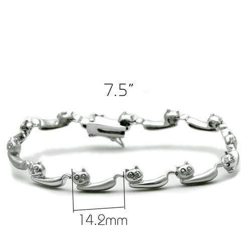 Alamode Matte Rhodium & Rhodium Brass Bracelet with No Stone - Alamode - Flyclothing LLC