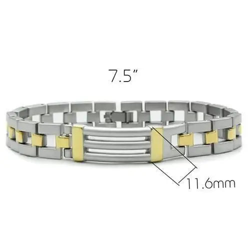 Alamode Matte Rhodium & Gold White Metal Bracelet with No Stone - Alamode - Flyclothing LLC