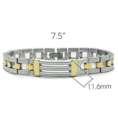 Alamode Matte Rhodium & Gold White Metal Bracelet with No Stone - Alamode