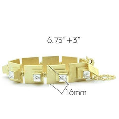 Alamode Matte Gold Brass Bracelet with Top Grade Crystal in Clear - Alamode