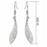 Alamode Rhodium Brass Earrings with Top Grade Crystal in Clear - Alamode - Flyclothing LLC