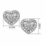 Alamode Rhodium Brass Earrings with AAA Grade CZ in Clear - Alamode