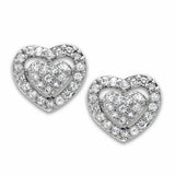 Alamode Rhodium Brass Earrings with AAA Grade CZ in Clear - Alamode - Flyclothing LLC