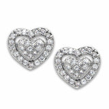 Alamode Rhodium Brass Earrings with AAA Grade CZ in Clear - Alamode