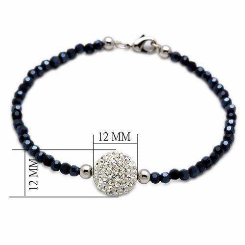 Alamode Rhodium Brass Bracelet with Top Grade Crystal in Clear - Alamode - Flyclothing LLC