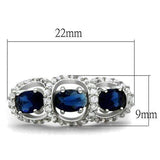 Alamode Rhodium Brass Ring with Synthetic Synthetic Glass in Montana - Alamode - Flyclothing LLC