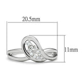 Alamode Rhodium Brass Ring with AAA Grade CZ in Clear - Alamode