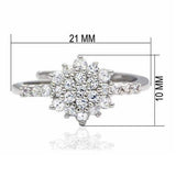 Alamode Rhodium Brass Ring with AAA Grade CZ in Clear - Alamode - Flyclothing LLC