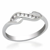 Alamode Rhodium Brass Ring with AAA Grade CZ in Clear - Alamode - Flyclothing LLC