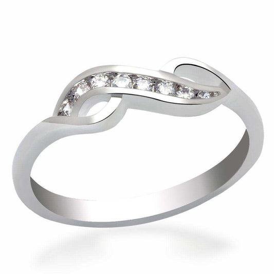 Alamode Rhodium Brass Ring with AAA Grade CZ in Clear - Alamode - Flyclothing LLC