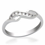 Alamode Rhodium Brass Ring with AAA Grade CZ in Clear - Alamode