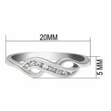 Alamode Rhodium Brass Ring with AAA Grade CZ in Clear - Alamode - Flyclothing LLC