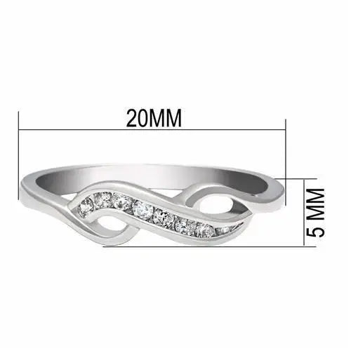 Alamode Rhodium Brass Ring with AAA Grade CZ in Clear - Alamode - Flyclothing LLC