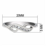 Alamode Rhodium Brass Ring with AAA Grade CZ in Clear - Alamode