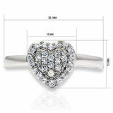 Alamode Rhodium Brass Ring with AAA Grade CZ in Clear - Alamode - Flyclothing LLC