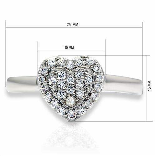 Alamode Rhodium Brass Ring with AAA Grade CZ in Clear - Alamode - Flyclothing LLC