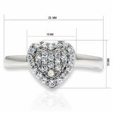 Alamode Rhodium Brass Ring with AAA Grade CZ in Clear - Alamode