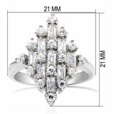 Alamode Rhodium Brass Ring with AAA Grade CZ in Clear - Alamode - Flyclothing LLC